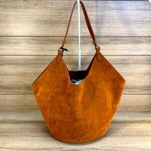 Viola Castellani Suede Italian Leather Lotus Hobo Shoulder Bag
